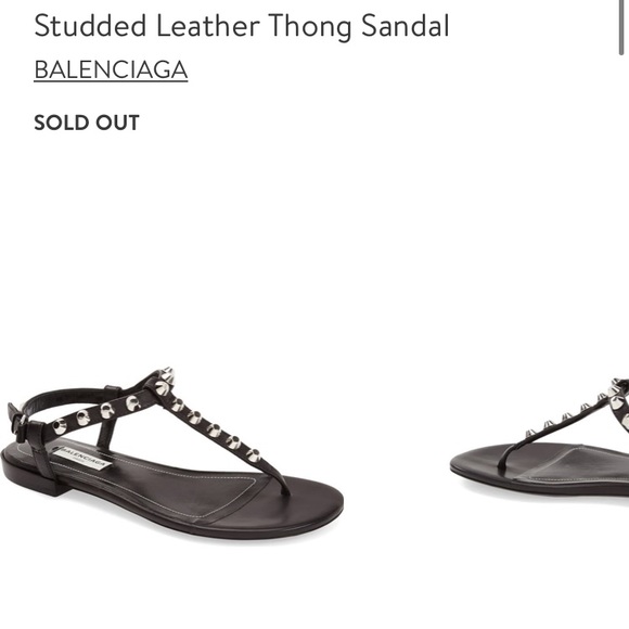 Balenciaga Black Studded Thong Sandal - Picture 7 of 7